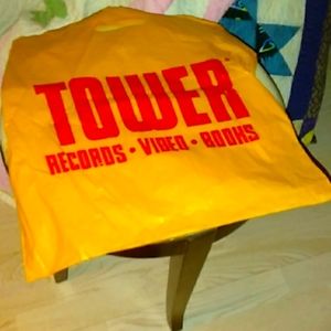 Iconic Tower Records Plastic Bag with Intact Handle